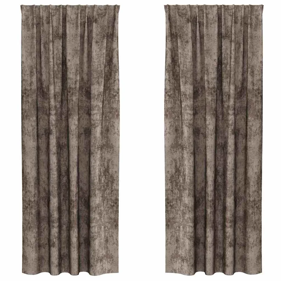 Rideaux en velours 2 pcs Cappuccino 260 x 140 cm Velours - 2