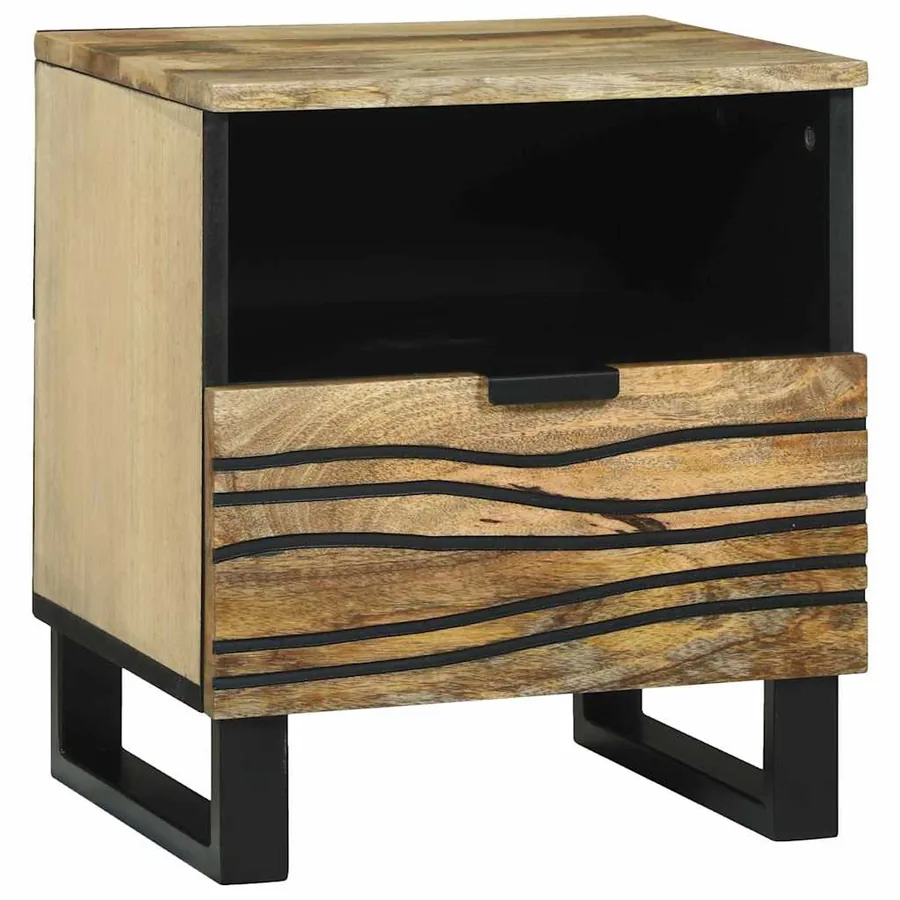 Table de chevet Naturel 40 x 33 x 46 cm Bois d'ingénierie