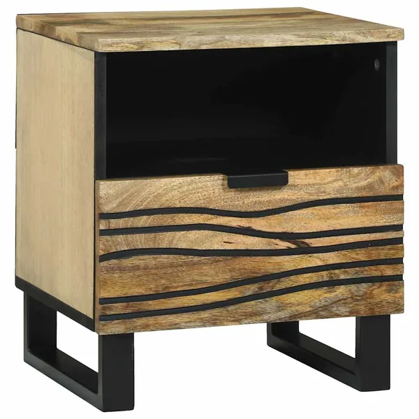 Table de chevet Naturel 40 x 33 x 46 cm Bois d'ingénierie