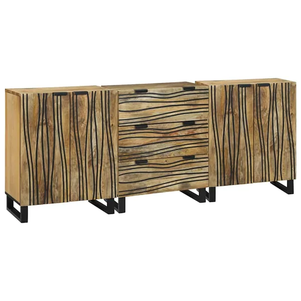Ensemble de mobilier de salle de bain avec tiroir 3 pcs Marron
