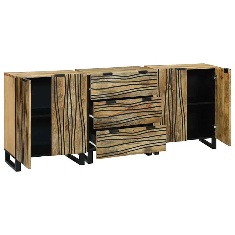 Ensemble de mobilier de salle de bain avec tiroir 3 pcs Marron - 2