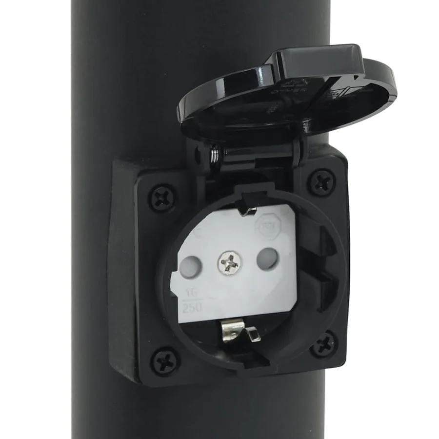 Borne lumineuse avec sortie 80 cm Noir IP44 - 9