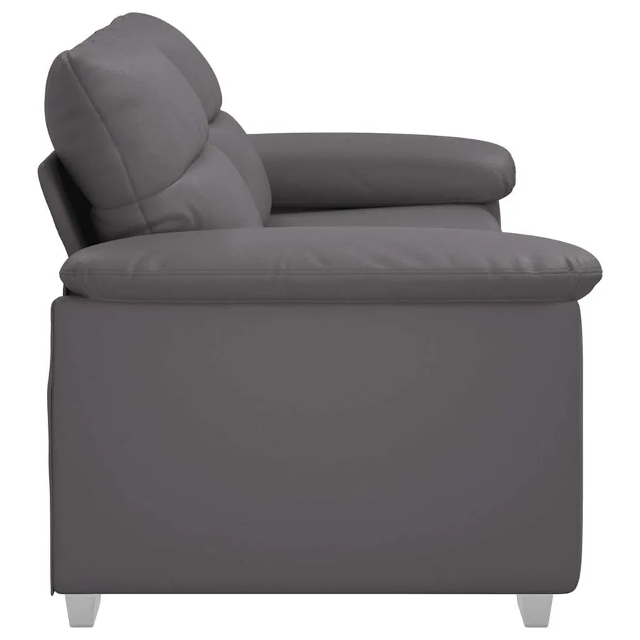 Canapé 2 places gris 180x81x84 cm en similicuir - 5