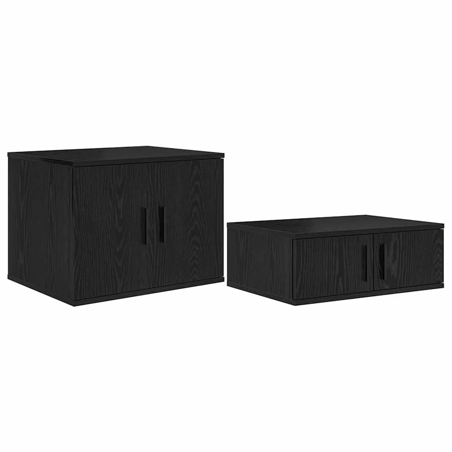 Armoire de rangement 2 pcs Chêne noir 127 x 41 x 40 cm - 2