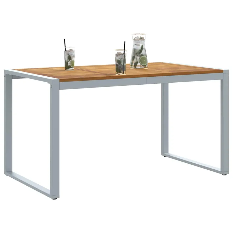 Table de Jardin Gris 140 x 80 x 75 cm Bois d'Acacia Massif - 3