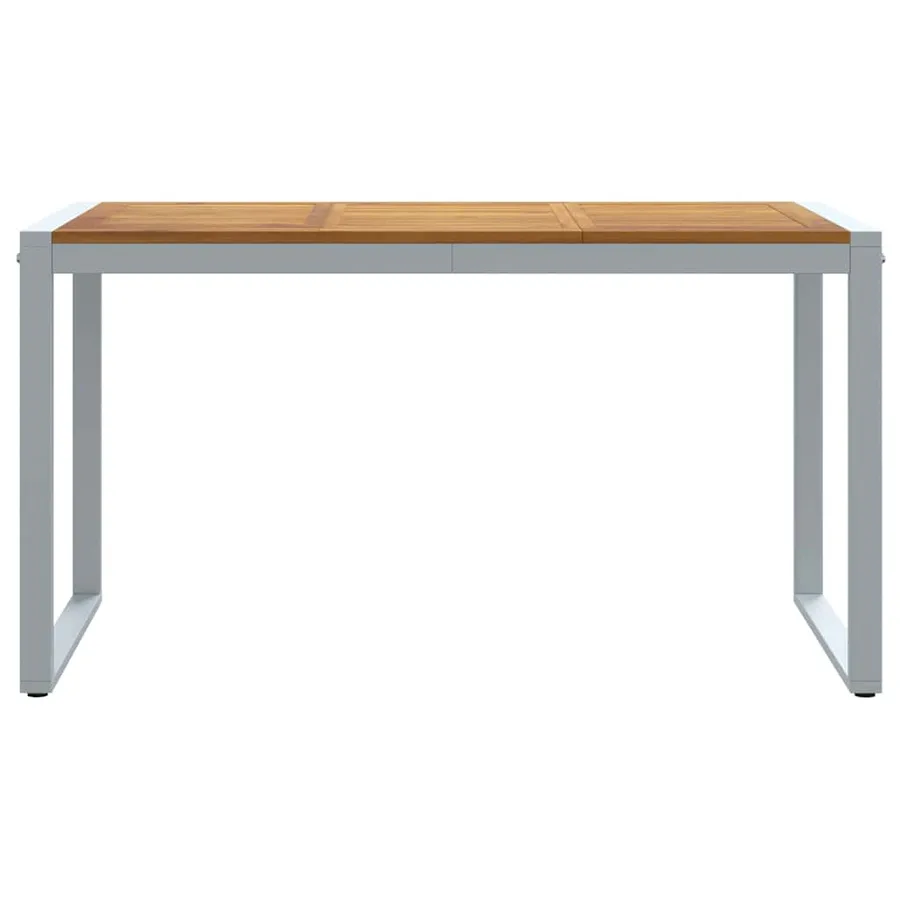 Table de Jardin Gris 140 x 80 x 75 cm Bois d'Acacia Massif - 5