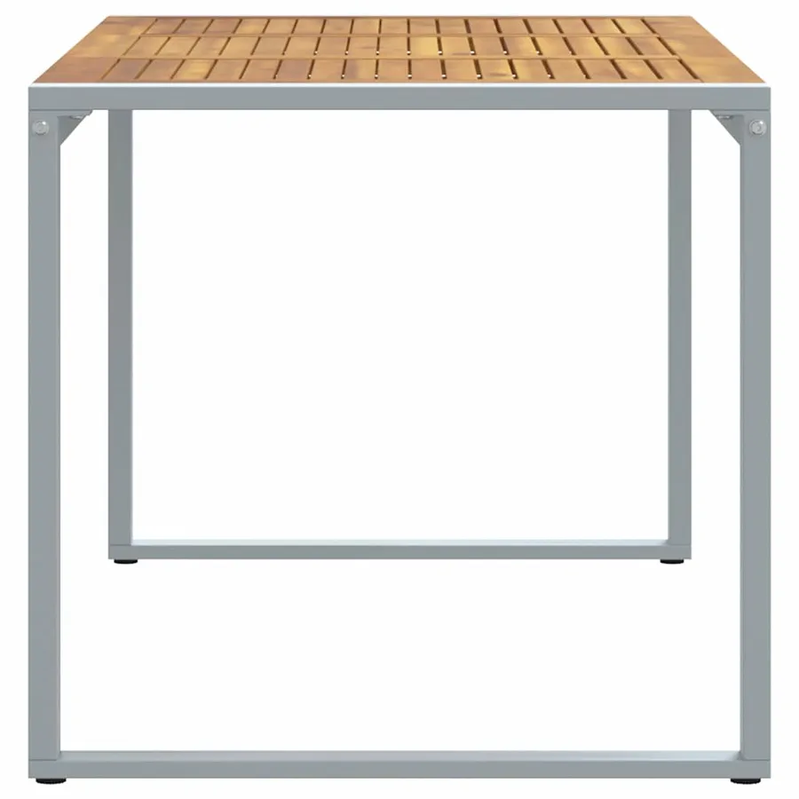 Table de Jardin Gris 140 x 80 x 75 cm Bois d'Acacia Massif - 6