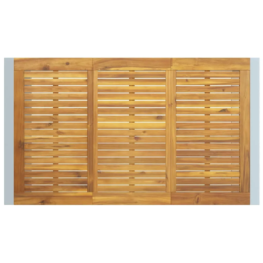 Table de Jardin Gris 140 x 80 x 75 cm Bois d'Acacia Massif - 7