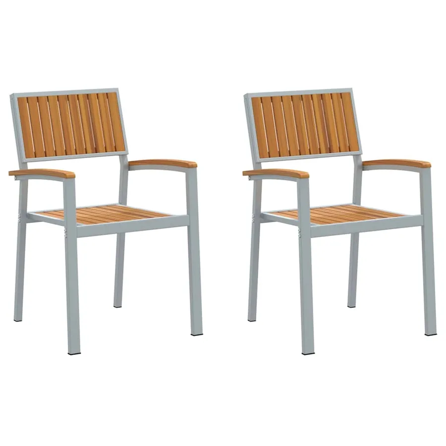 Chaise empilable 2 pcs Marron 56 x 57 x 87 cm - 2