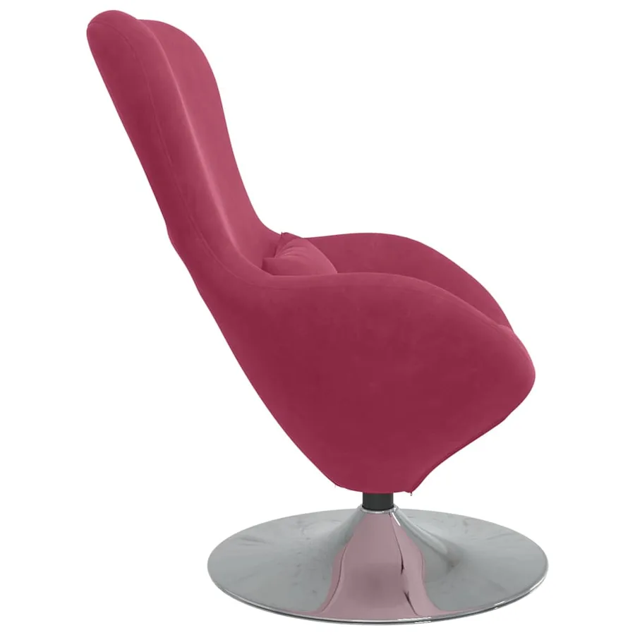 Fauteuil œuf Bordeaux Velours - 5