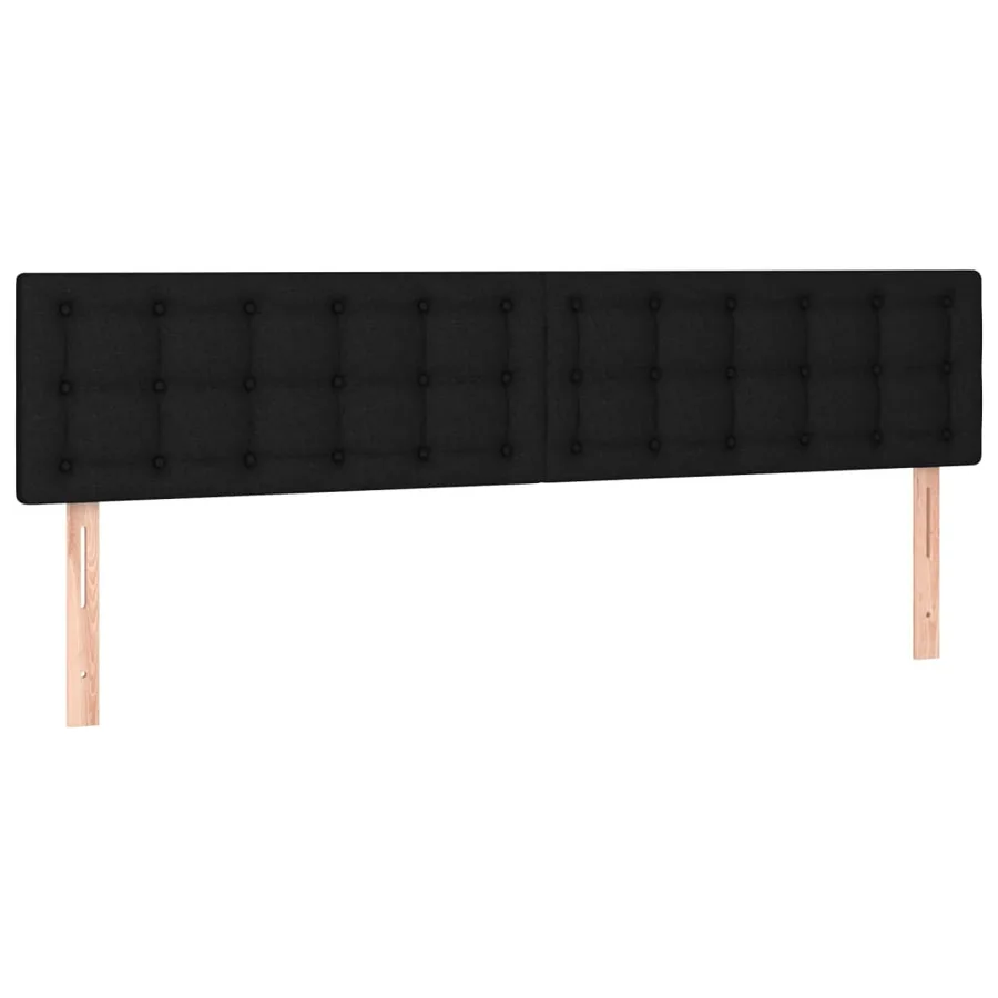 Tête de lit à LED Noir 200x5x78/88 cm Tissu - 4