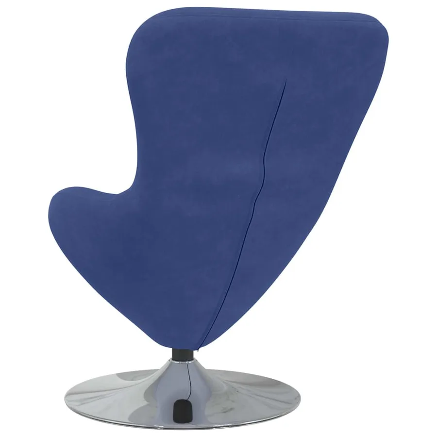 Fauteuil œuf Bleu police Velours - 6