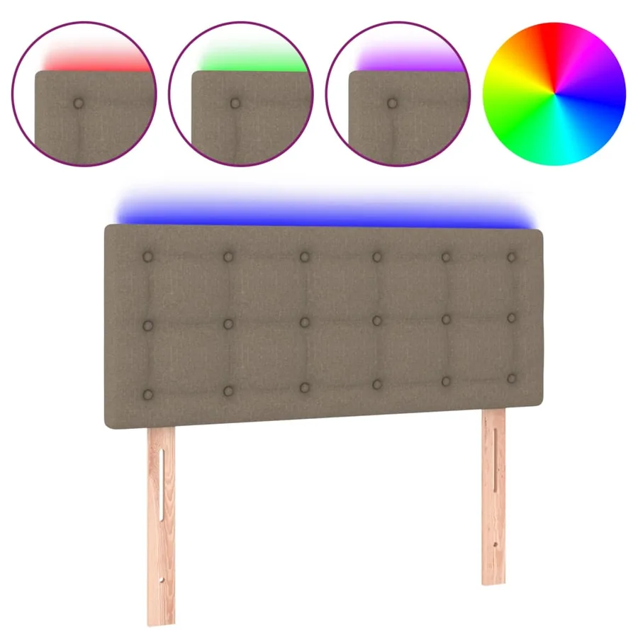 Tête de lit à LED Taupe 80x5x78/88 cm Tissu - 2