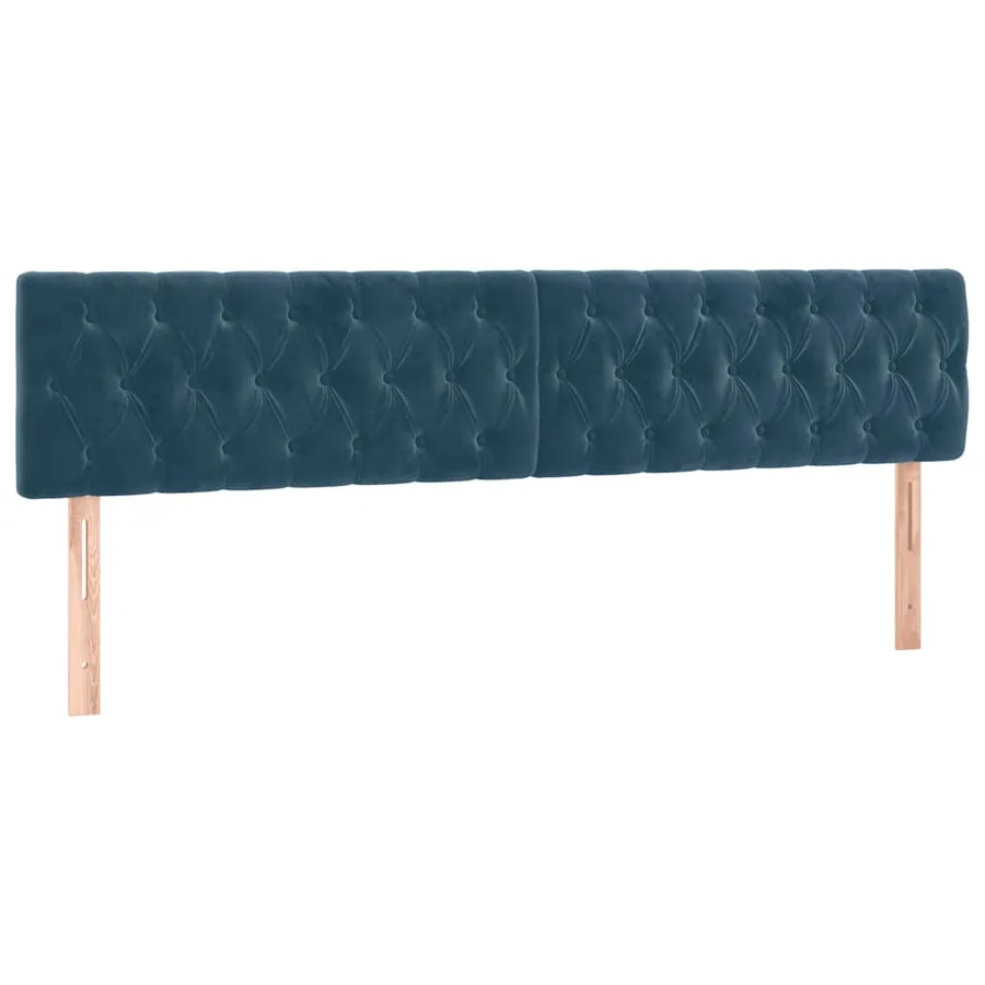 Tête de lit à LED Bleu foncé 200x7x78/88 cm Velours - 4