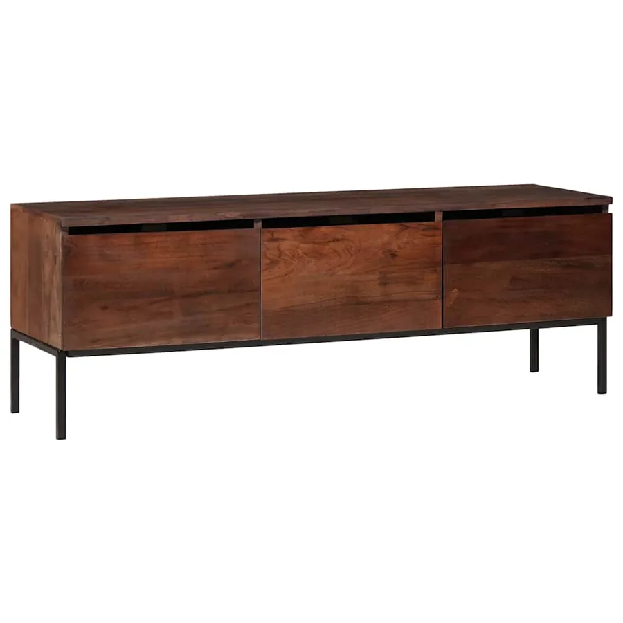 Meuble TV marron miel 110 x 30 x 36 cm Bois d'acacia massif - 2