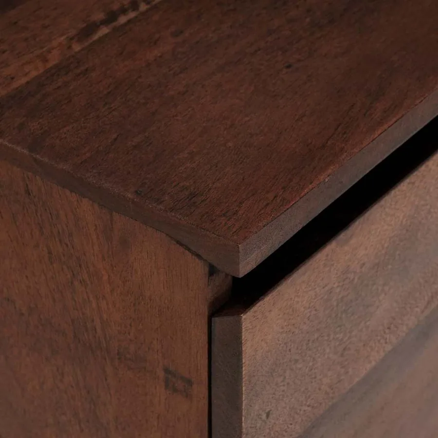 Meuble TV marron miel 110 x 30 x 36 cm Bois d'acacia massif - 8