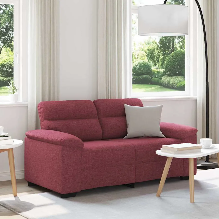 Canapé 2 places rouge vin 160 x 81 x 84 cm en tissu