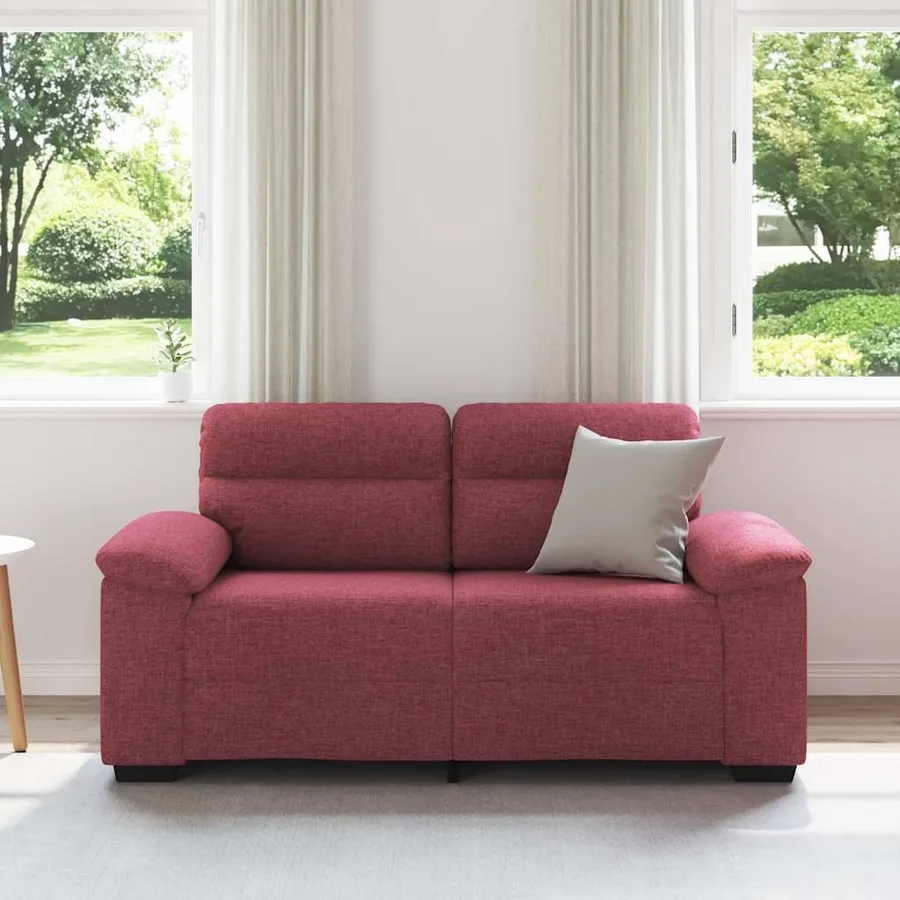Canapé 2 places rouge vin 160 x 81 x 84 cm en tissu - 3