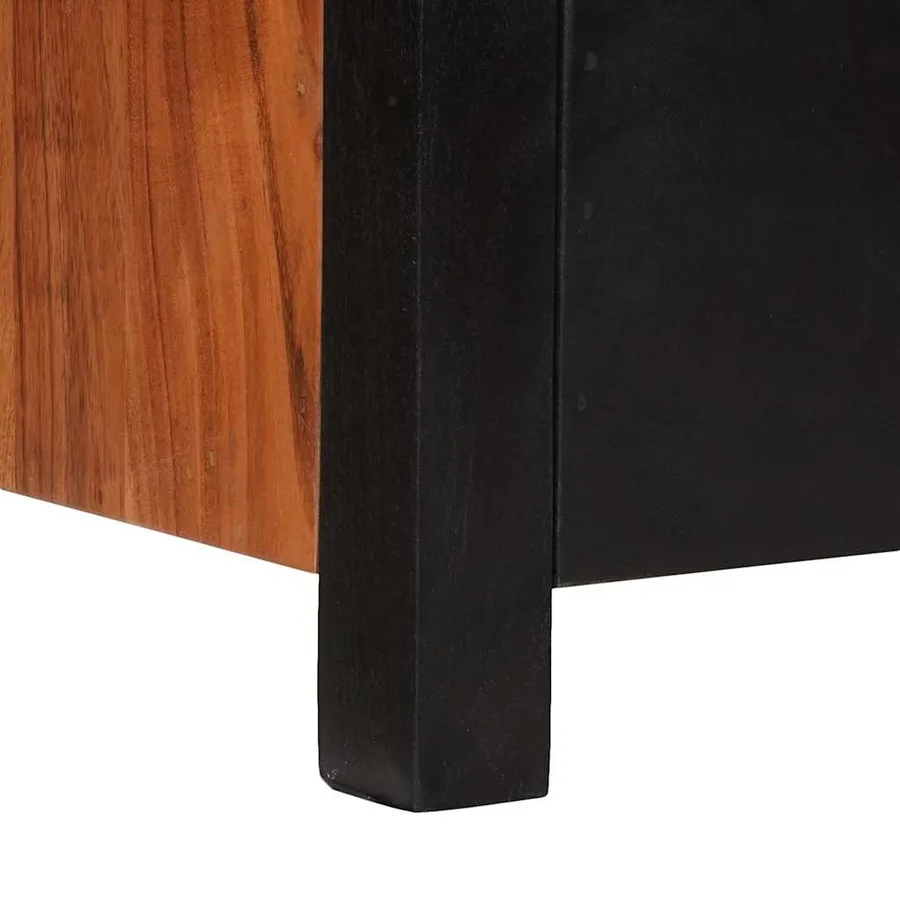 Meuble multimédia Marron 110 x 30 x 40 cm Bois d'Acacia Massif - 10