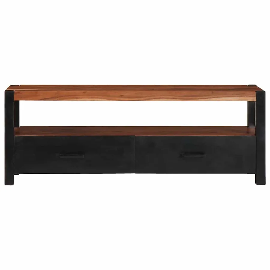 Meuble multimédia Marron 110 x 30 x 40 cm Bois d'Acacia Massif - 5