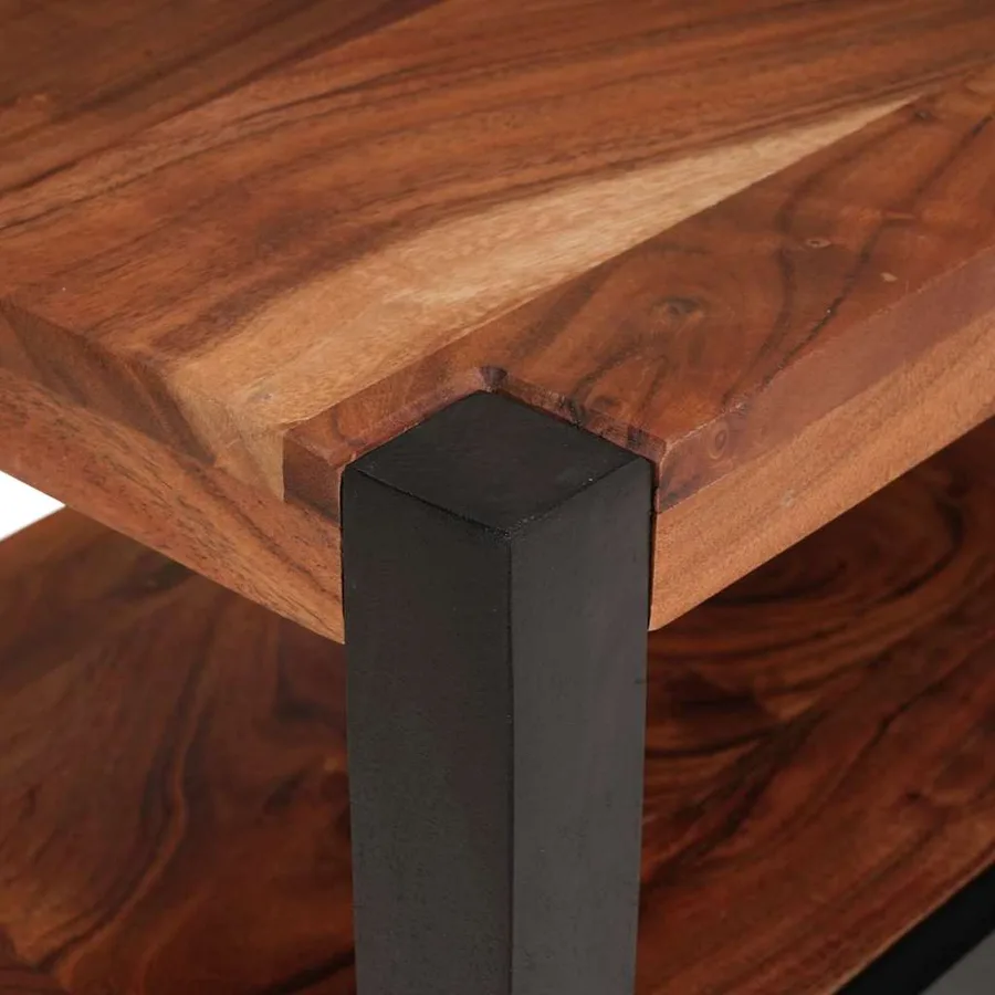 Meuble multimédia Marron 110 x 30 x 40 cm Bois d'Acacia Massif - 8