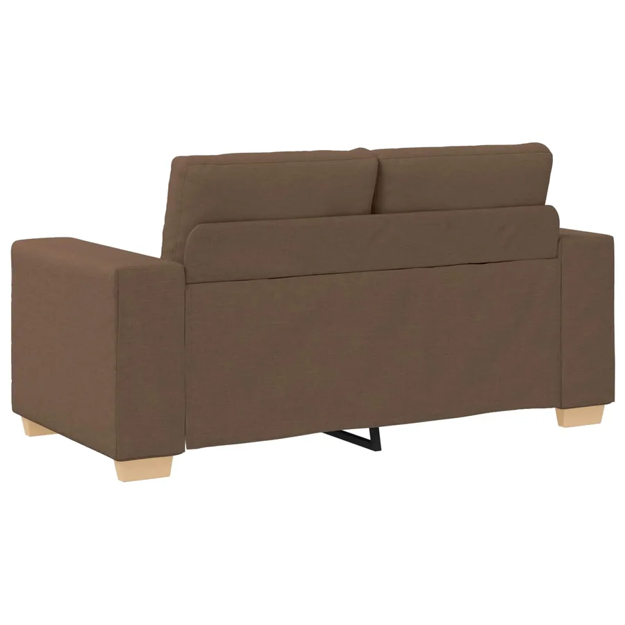 Ensemble canapé 2 pièces avec coussins marron tissu - 6