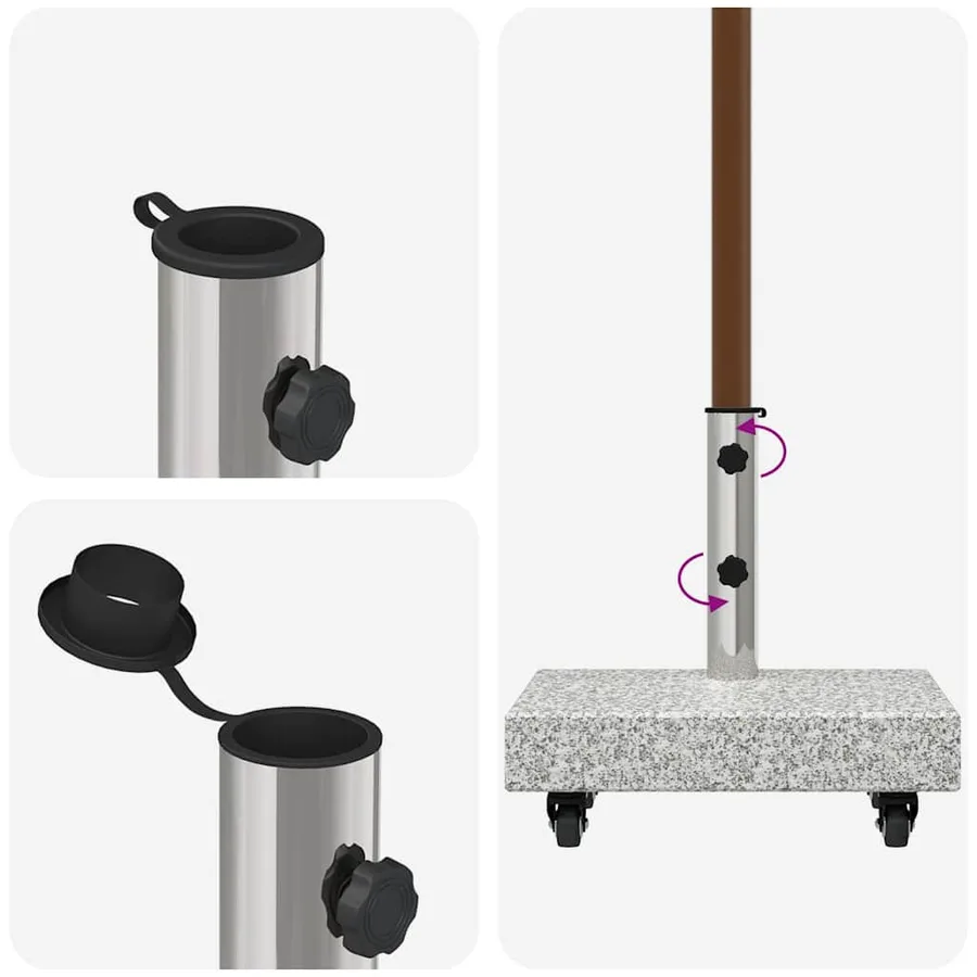 Pied de parasol Gris 45 x 25 x 45 cm Granite - 11