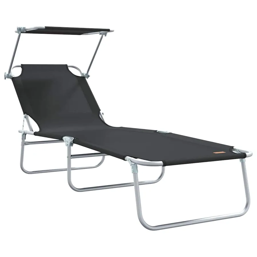 Transat 2 pcs Noir 58 x 188 x 77cm Polyester - 4