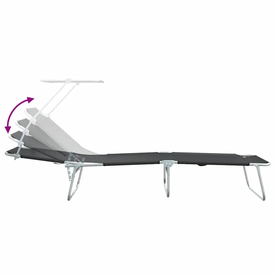 Transat 2 pcs Noir 58 x 188 x 77cm Polyester - 8