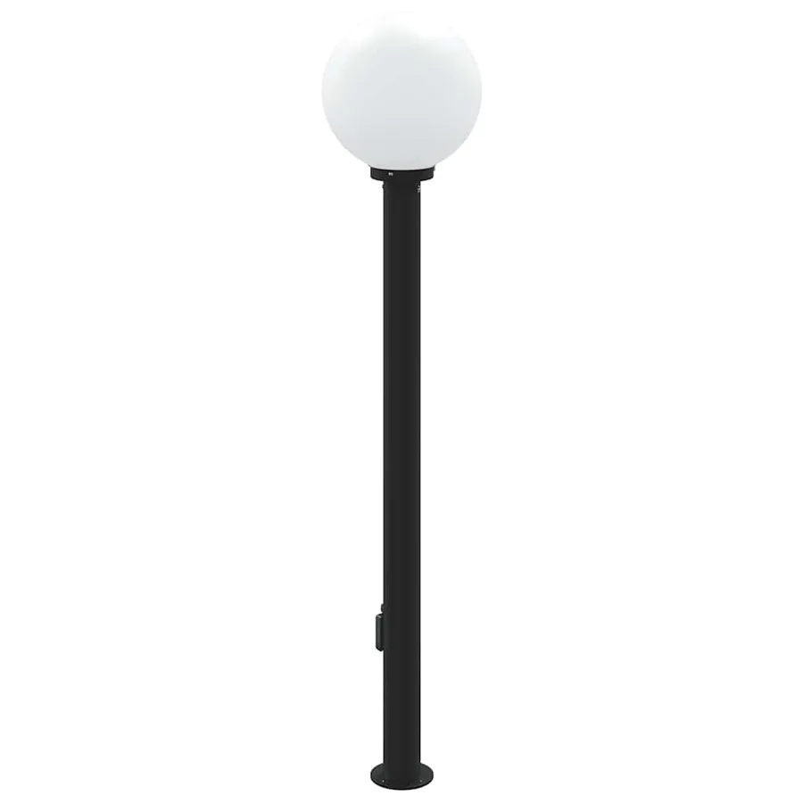 Borne lumineuse avec capteur et prise 120 cm noire IP44 - 5
