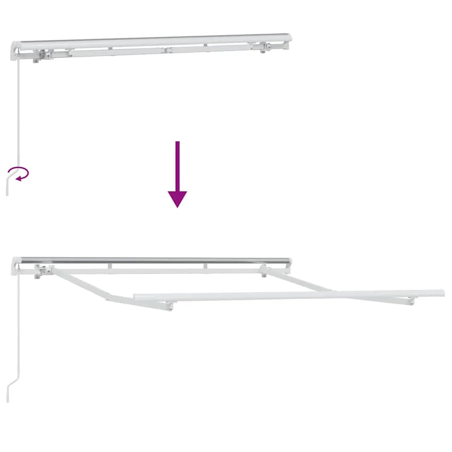 Cadre d'auvent Blanc 2,5 x 2 m Métal - 9