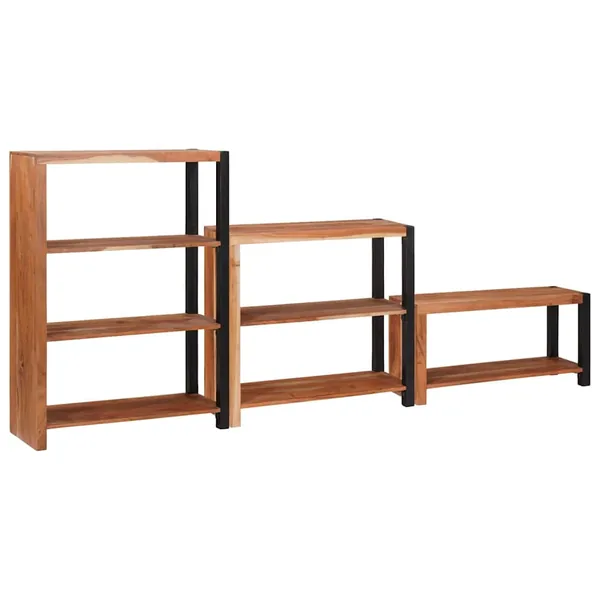 Étagère 3 pcs Marron 80 x 30 x 110 cm Bois d'Acacia Massif