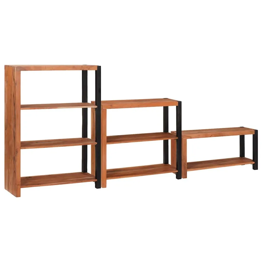 Étagère 3 pcs Marron 80 x 30 x 110 cm Bois d'Acacia Massif - 2