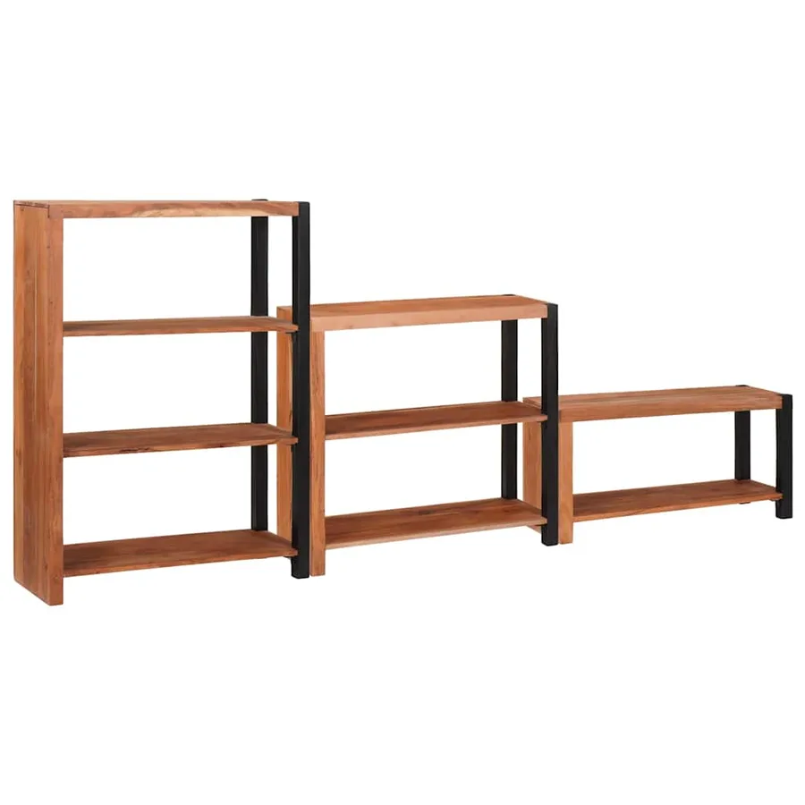 Étagère 3 pcs Marron 80 x 30 x 110 cm Bois d'Acacia Massif - 3