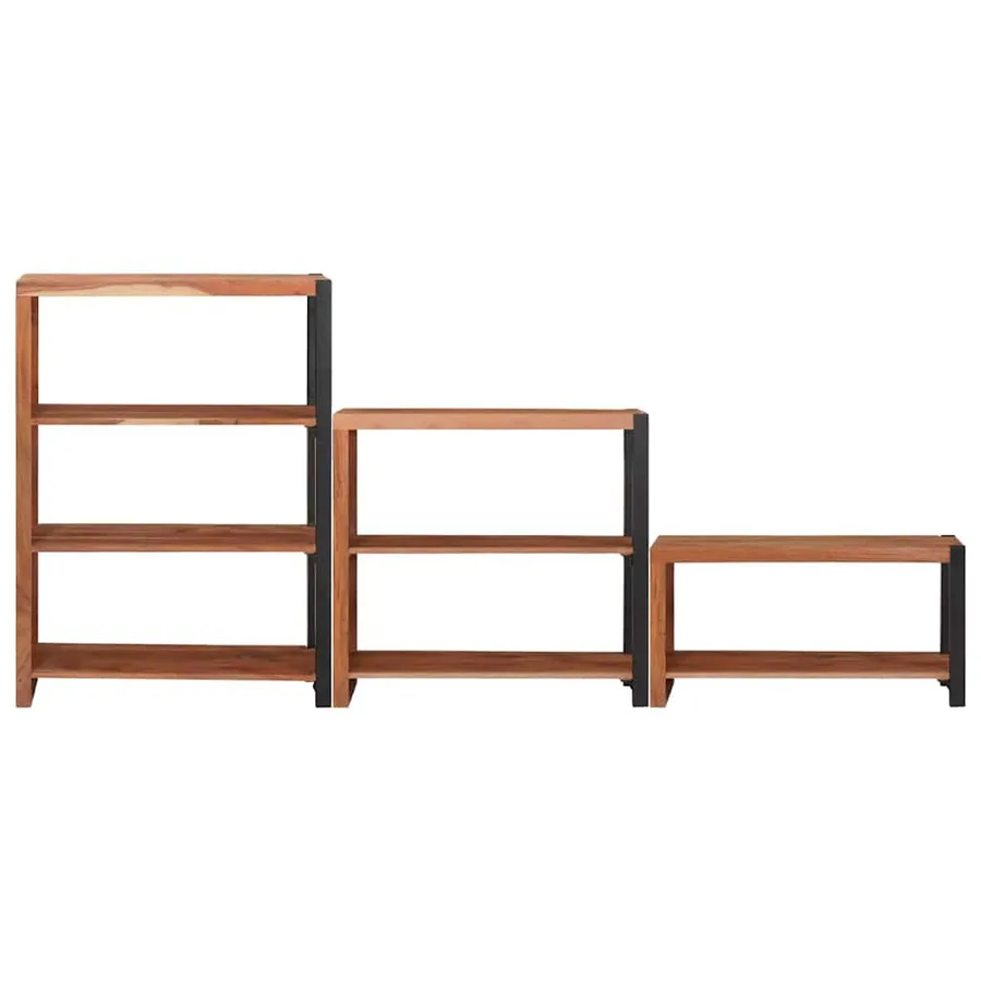 Étagère 3 pcs Marron 80 x 30 x 110 cm Bois d'Acacia Massif - 4