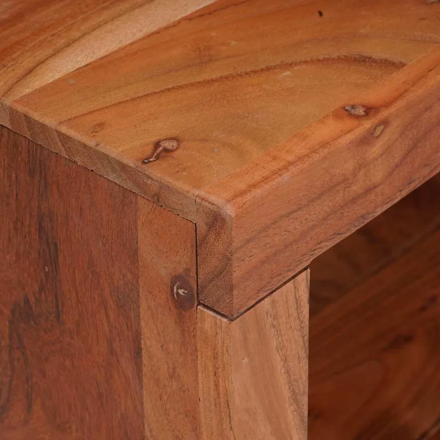 Étagère 3 pcs Marron 80 x 30 x 110 cm Bois d'Acacia Massif - 7