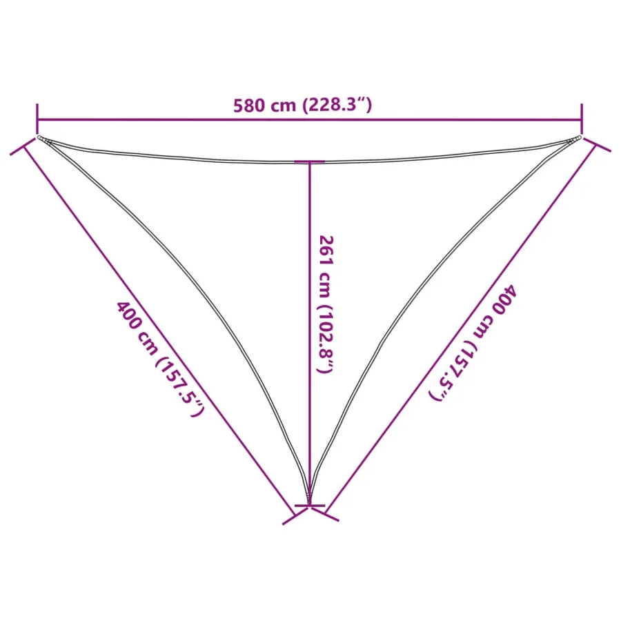 Voile d'ombrage 160 g/m² triangulaire gris clair 4x4x5,8 m PEHD - 10
