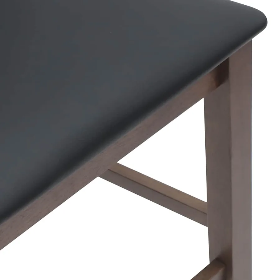 Tabourets de bar avec coussins (lot de 2) en bois massif marron et caoutchouc - 8