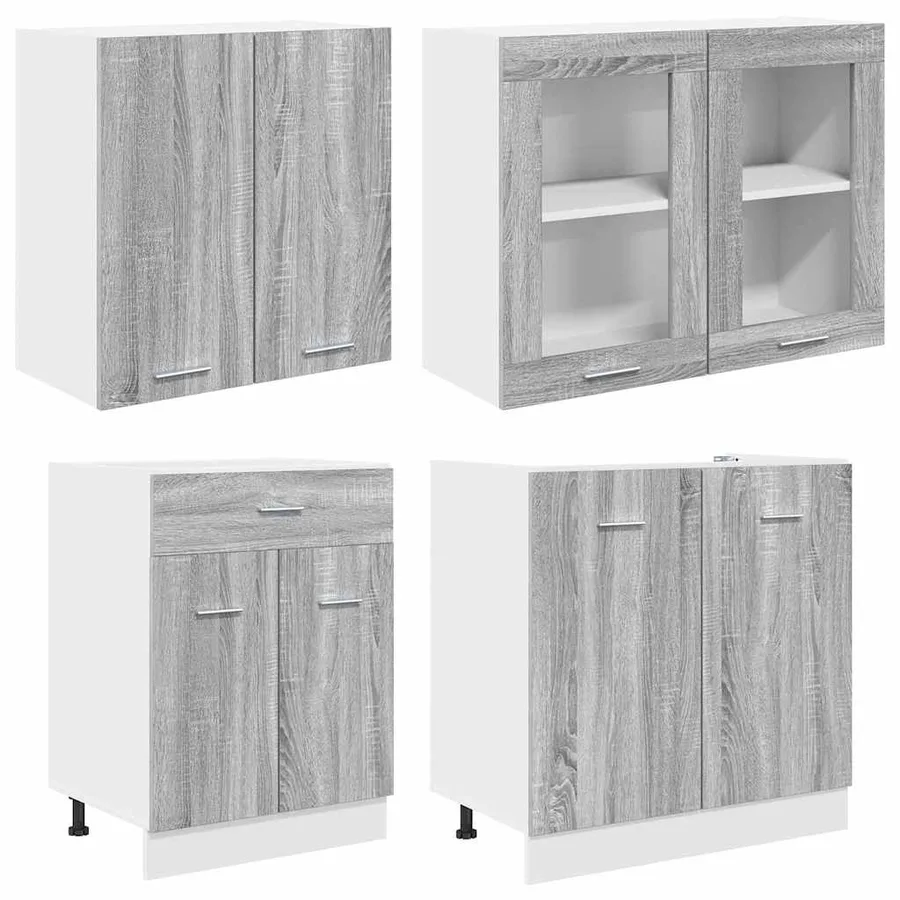 Unité de cuisine Lyon 4 pcs Sonoma gris Bois d'ingénierie - 4
