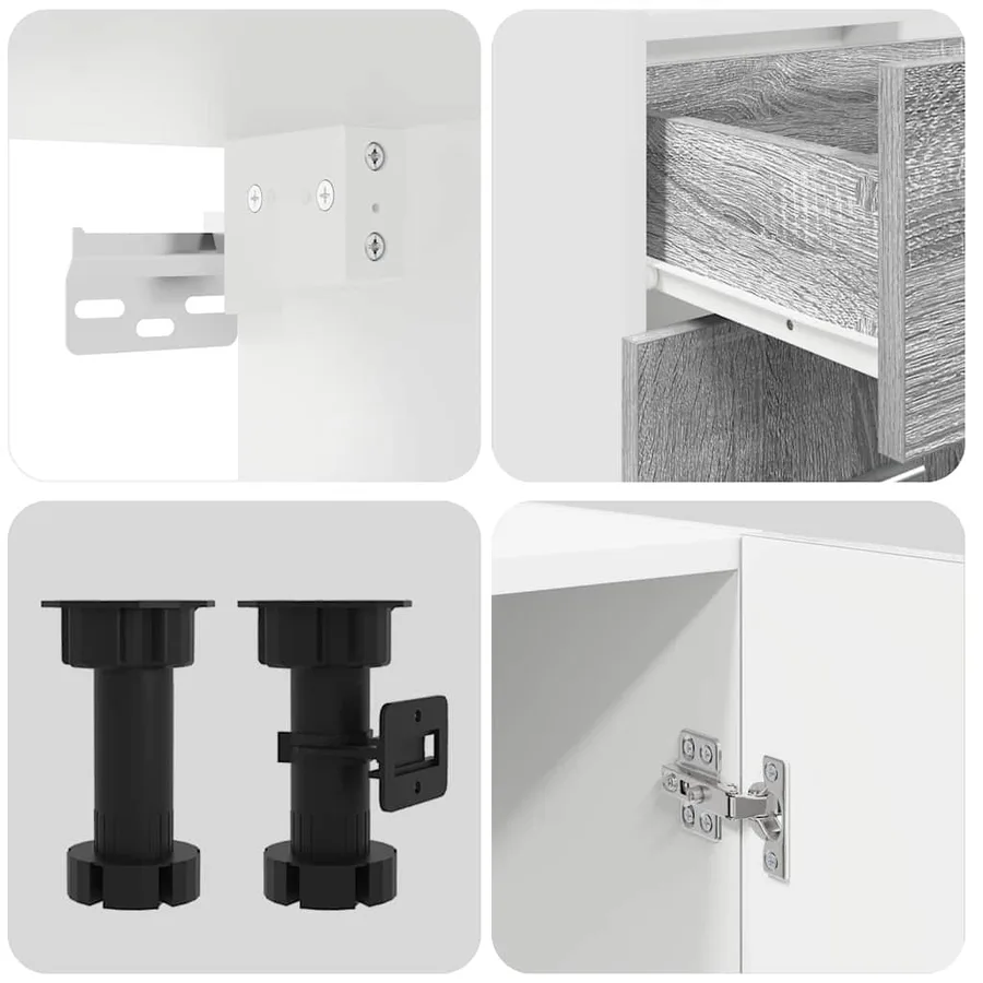 Unité de cuisine Lyon 4 pcs Sonoma gris Bois d'ingénierie - 5