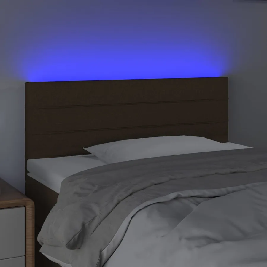 Tête de lit à LED Marron Foncé 90x5x78/88 cm Tissu - 3