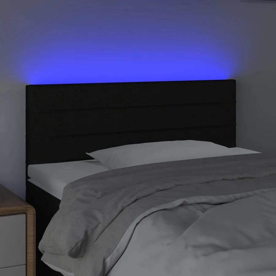 Tête de lit à LED Noir 80x5x78/88 cm Tissu - 3
