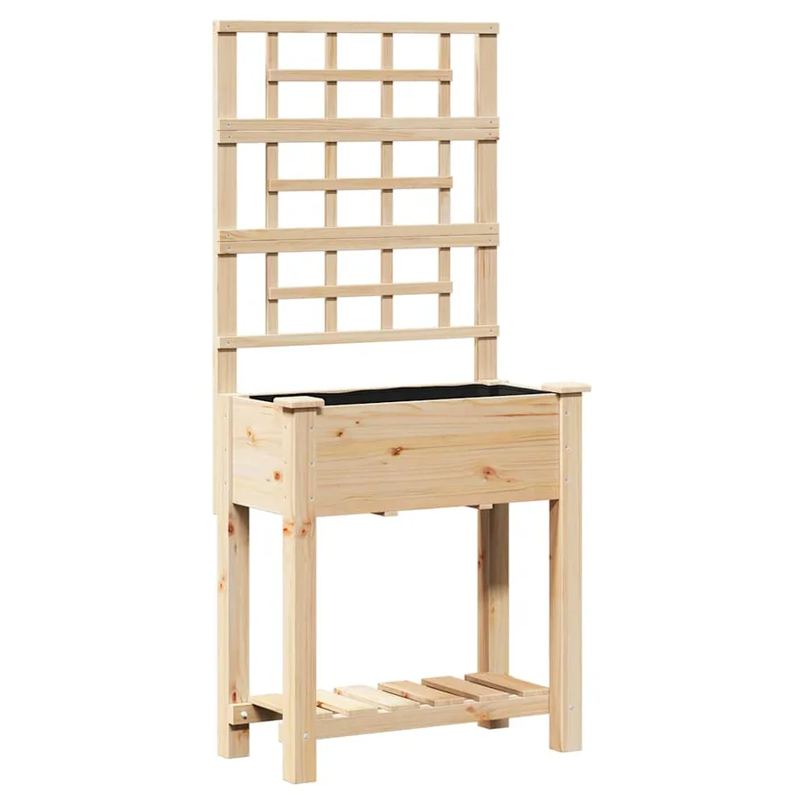 Cache-pot de jardin Beige 71 x 38 x 152 cm Bois de Sapin Massif - 2