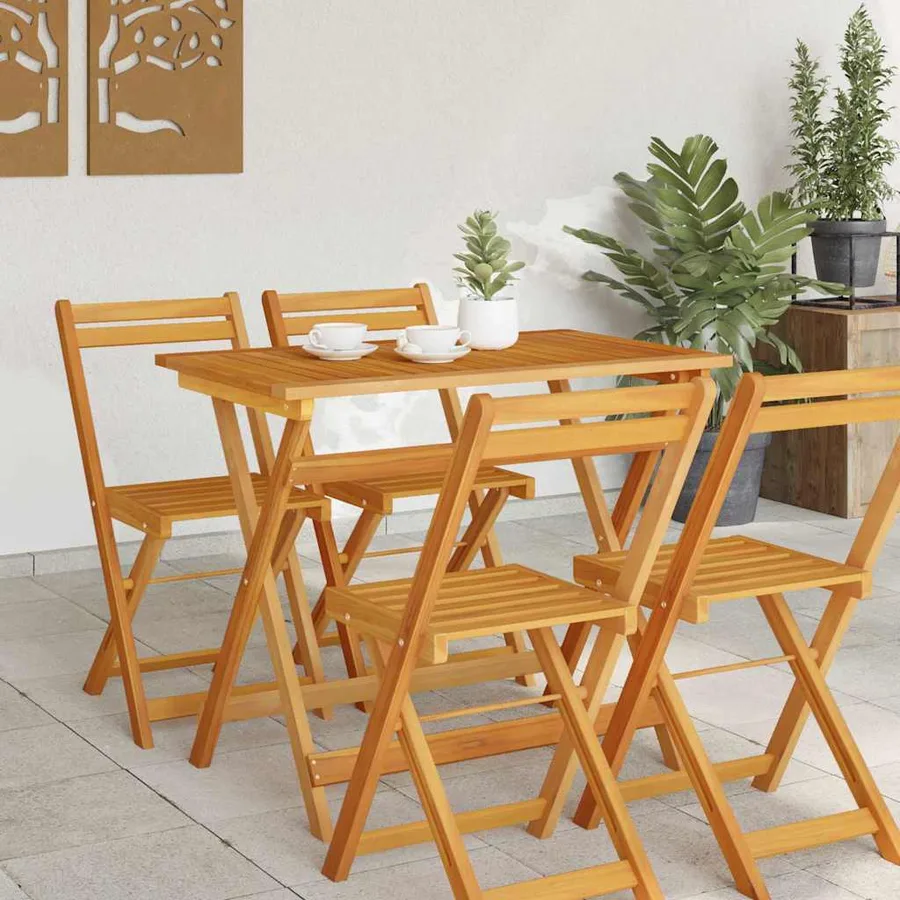 Table de Jardin Marron 90 x 55 x 75 cm Bois d'Acacia Massif - 3