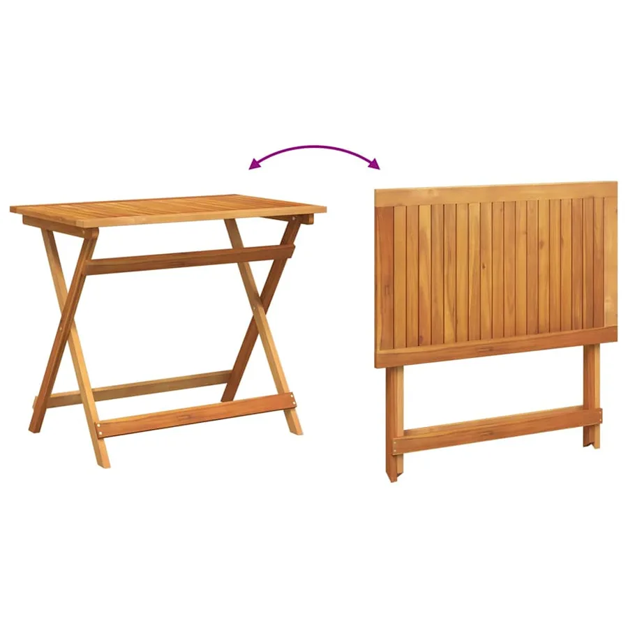 Table de Jardin Marron 90 x 55 x 75 cm Bois d'Acacia Massif - 8