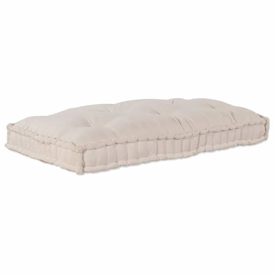 Coussin de canapé sur palette Crème 120 x 80 x 12 cm Tissu - 2