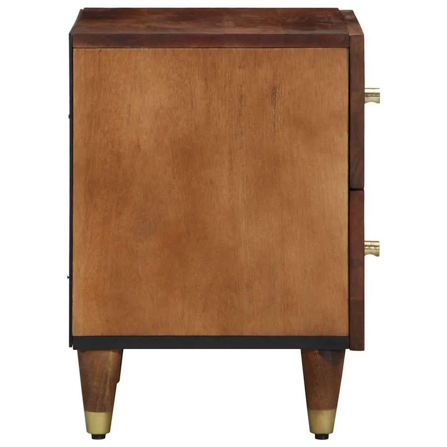 Cabinet de chevet avec tiroir 2 pcs Marron miel 40 x 33 x 46 cm - 5