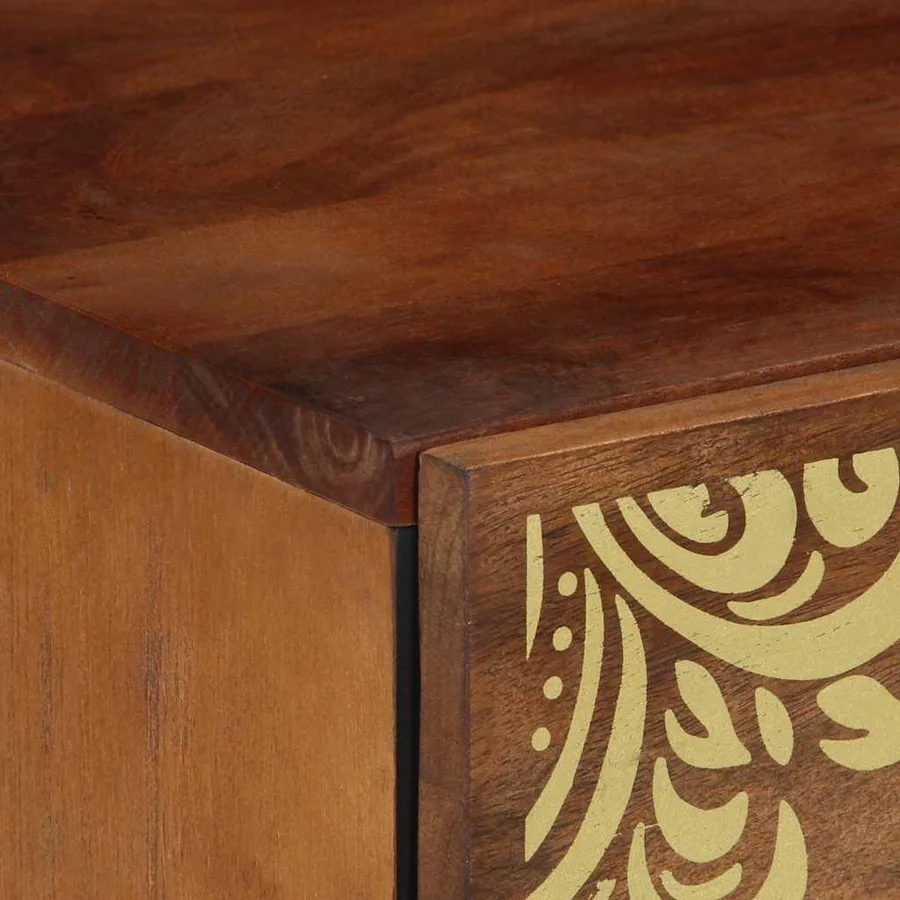 Cabinet de chevet avec tiroir 2 pcs Marron miel 40 x 33 x 46 cm - 7