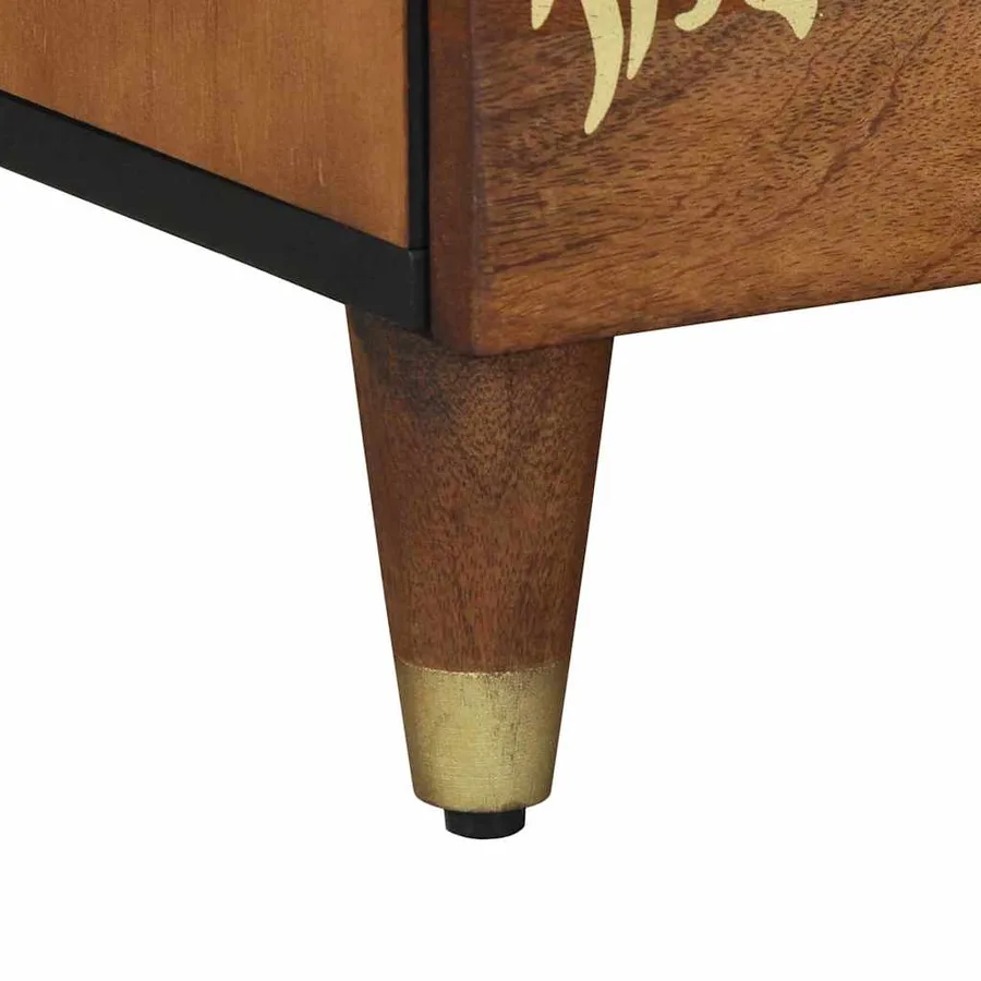 Cabinet de chevet avec tiroir 2 pcs Marron miel 40 x 33 x 46 cm - 9