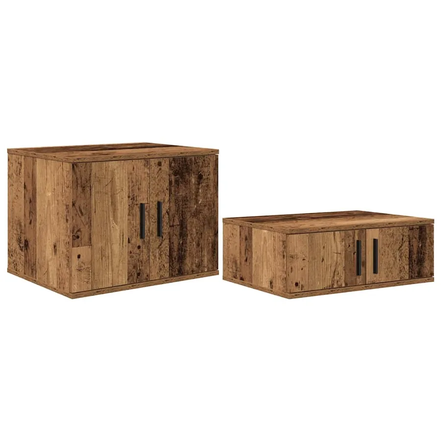 Armoire de rangement 2 pcs Bois ancien 118 x 41 x 40 cm - 2